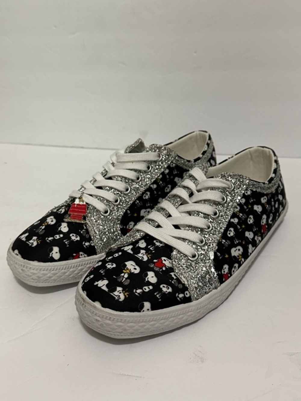 PEANUTS Snoopy & Woodstock Ever-Sparkle Canvas Shoes from The Bradford Exchange